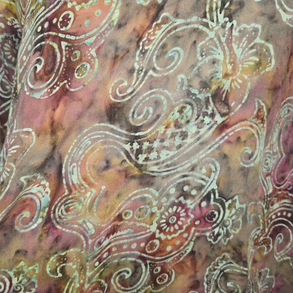 Soft Surroundings Womens PS Petite Small Hooded Top Batik Colorful Sharkbite Hem - Picture 4 of 11